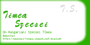 timea szecsei business card